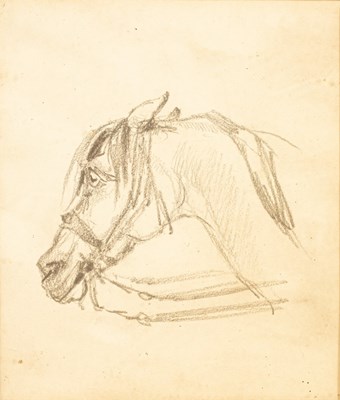 Lot 743 - Manner of Alfred Munnings/Head of Horse/pencil...