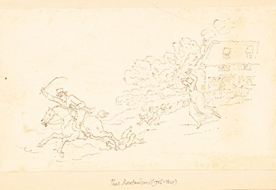 Lot 825 - Attributed to Thomas Rowlandson/Man Fleeing on...