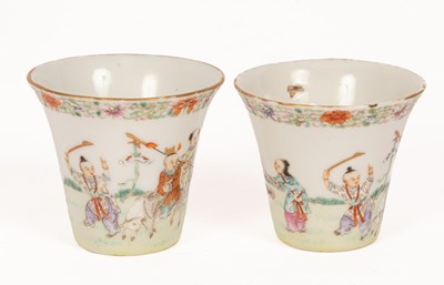 Lot 56 - A near pair of Chinese famille rose porcelain...
