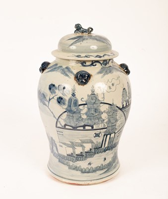 Lot 83 - A blue and white ginger jar and cover, 19th...
