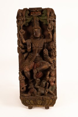 Lot 107 - A carved relief panel depicting Shiva,...