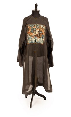 Lot 130 - A Chinese surcoat pufu, 19th Century, in black...