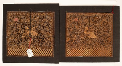 Lot 146 - A pair of Chinese civil rank badges, circa...