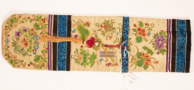 Lot 151 - A Chinese letter case, circa 1890, embroidered...