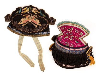 Lot 153 - A child's Chinese hat, decorated with gold and...