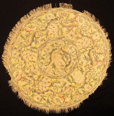 Lot 161 - An Ottoman circular silk and metal thread...