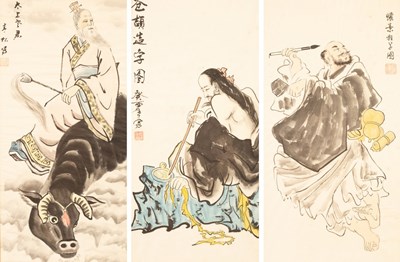 Lot 170 - Three framed Chinese traditional ink paintings,...