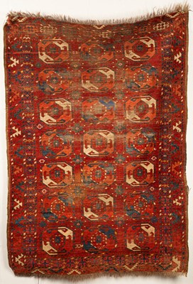 Lot 239 - An Ersari rug, West Turkestan, the deep madder...