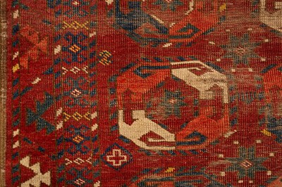 Lot 239 - An Ersari rug, West Turkestan, the deep madder...