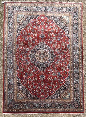 Lot 268 - A Kashan carpet, Central Persia, the dark...