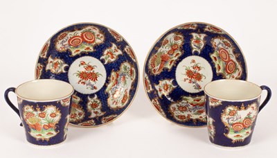 Lot 530 - A pair of Worcester blue scale ground Kakiemon...