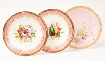 Lot 541 - A pair of Royal Worcester plates, each painted...