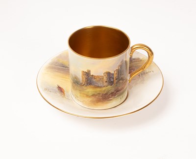 Lot 543 - A Royal Worcester cabinet coffee cup and...