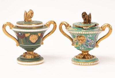 Lot 548 - Two Spode pastille burners, circa 1820, with...