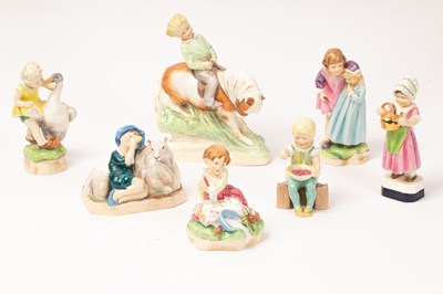 Lot 551 - A group of seven Royal Worcester Nursery Rhyme...