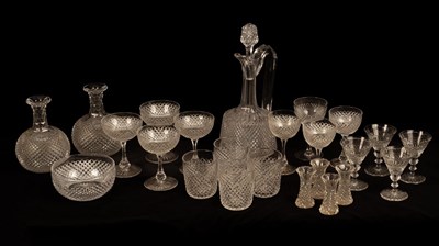 Lot 573 - A suite of 20th Century glassware decorated...