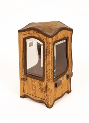 Lot 592 - A French fabric covered model of a sedan chair,...