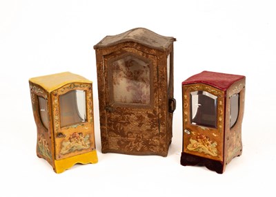 Lot 593 - A French fabric covered model of a sedan chair,...