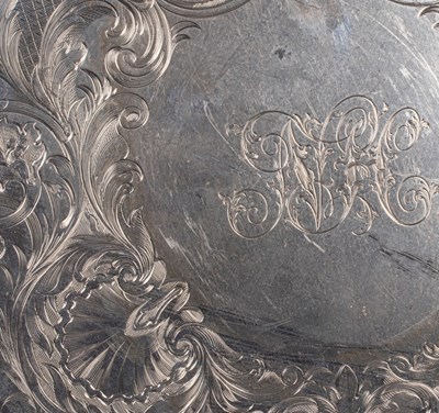 Lot 3 - A large Victorian circular silver salver,...
