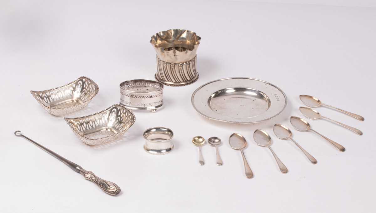 Lot 8 - Sundry silver including a circular dish,...