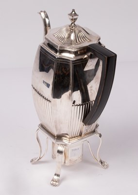 Lot 31 - A George III silver coffee pot on stand with...