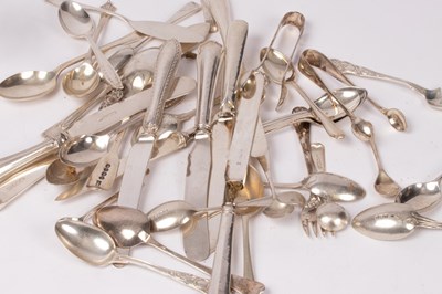 Lot 42 - A large quantity of silver teaspoons, silver...
