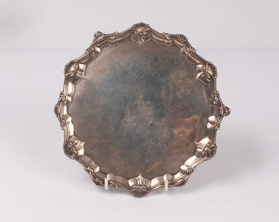 Lot 60 - A George III silver salver, EC, London 1763,...