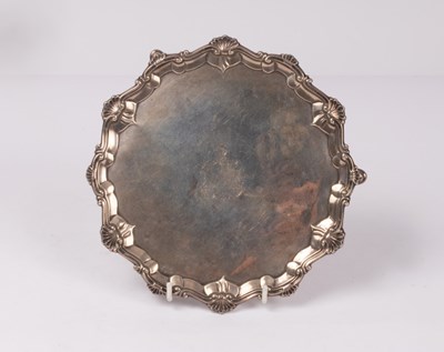 Lot 60 - A George III silver salver, EC, London 1763,...