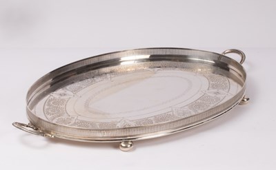Lot 61 - A late Victorian silver oval tray, Walker &...