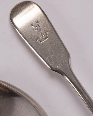 Lot 62 - A set of six Scottish silver teaspoons, JM,...