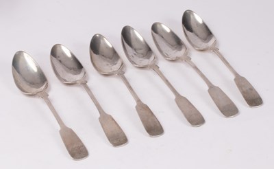 Lot 105 - A set of six Continental silver tablespoons,...