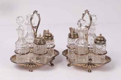 Lot 107 - A pair of silver plated cruet stands,...