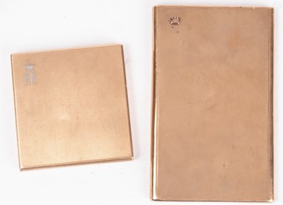 Lot 116 - Two 9ct gold cigarette cases, both by Asprey,...