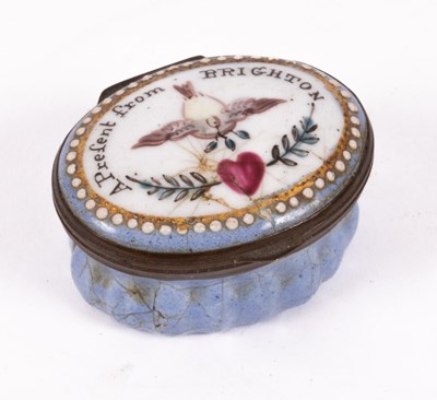 Lot 117 - A Bilston enamel patch box, the cover...