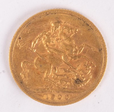 Lot 137 - An Edward VII 1906 full sovereign,...