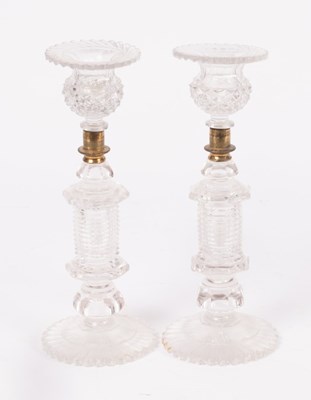 Lot 224 - A pair of 19th Century heavy cut glass...