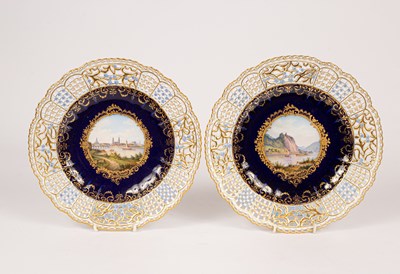 Lot 226 - Two Meissen topographical plates