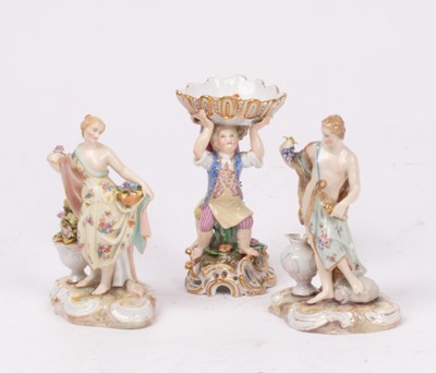 Lot 233 - A pair of Dresden figures, male and female...