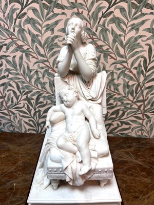 Lot 235 - A Parian Ware mother and child, 19th Century,...