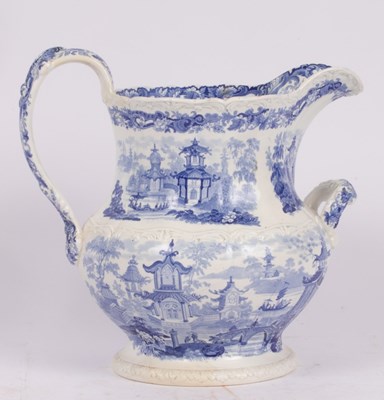 Lot 259 - A large Wedgwood pitcher, transfer printed in...