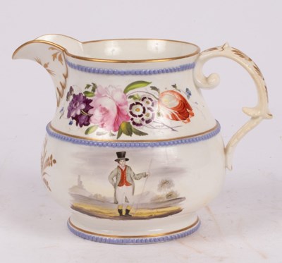 Lot 267 - A 19th Century pearlware jug, initialled HK...