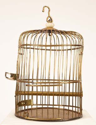 Lot 300 - A brass bird cage, approximately 48cm high