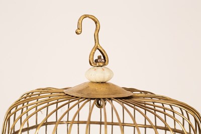 Lot 300 - A brass bird cage, approximately 48cm high