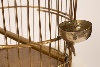 Lot 300 - A brass bird cage, approximately 48cm high