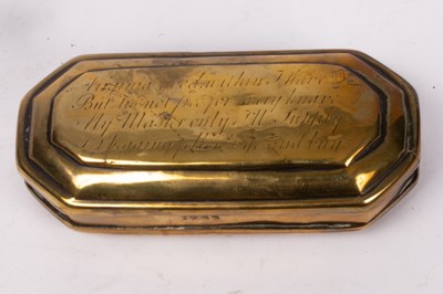 Lot 318 - Six Dutch brass tinder boxes, all with...