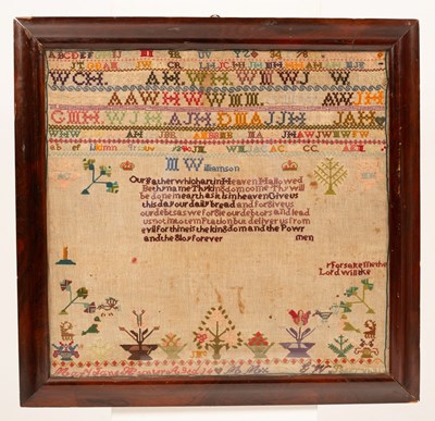 Lot 365 - A 19th Century alphabet sampler with The Lords...