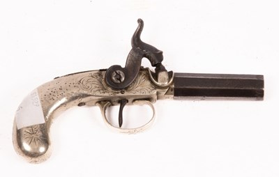 Lot 368 - A small percussion cap pistol, the octagonal...