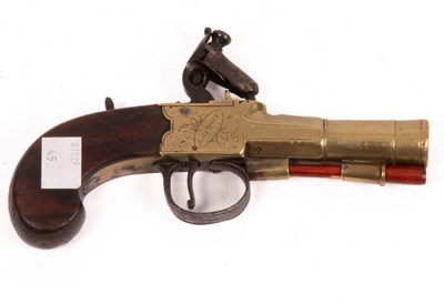 Lot 369 - A small percussion cap pistol by Dust, London,...