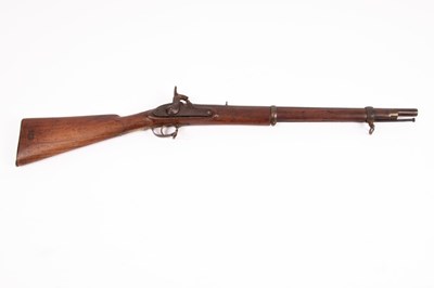 Lot 372 - A percussion cap rifle with ramrod and ring...