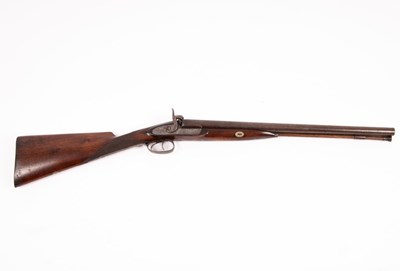 Lot 373 - A double-barrel muzzle loading shot gun with...